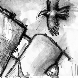 AMAGEDDON. 2008. charcoal and ink on paper. 33 x 24 cm. drama illustration