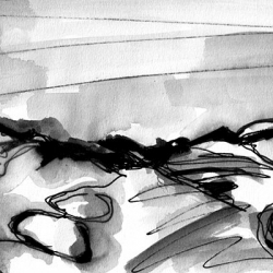 TOTER SEE. DEAD POND. 2008. ink and charcoal on paper. 23 x 18 cm. drama illustration