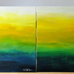 MOUNTAINS MUST FALL II and III. 2020. each 100 x 80 cm