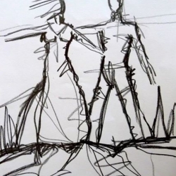 SIE UND ER/SHE AND HE. 2009. graphite on handmade paper. 30 x 21 cm