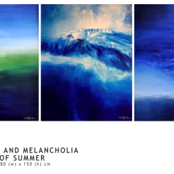 SEA AND SKY AND MELANCHOLIA AT THE END OF SUMMER. triptych 2016/17. 380 x 150 cm