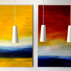TIME IS DANCING FROM SUNSET TO SUNRISE II. triptych 2019. 380 x 150 cm
