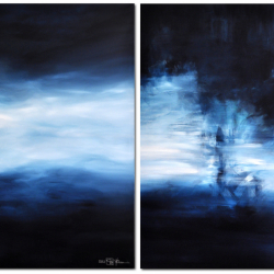 THE CALM BEFORE THE STORM. Diptych 2021. 150 x 260 cm
