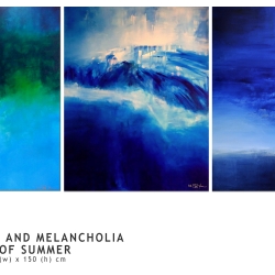 SEA AND SKY AND MELANCHOLIA AT THE END OF SUMMER. triptych 2016. 380 x 150 cm