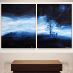 THE CALM BEFORE THE STORM. Diptych 2021. 150 x 260 cm