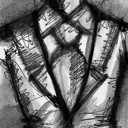 JONAS. 2008. ink on paper. 18 x 12 cm. drama illustration