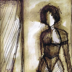 DU IRRST. YOU FAIL. 2006. ink on paper. 18 x 12 cm. drama illustration