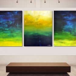 AFTER THE RAIN HAS FALLEN. triptych 2020. 380 x 150 cm