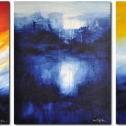 THE SLEEPLESS LONGING FOR THE DISTANT. triptych 2020. 380 x 150 cm