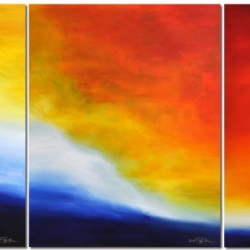 WAITING FOR YOU ON PRISTINE SHORES. triptych 2019. 380 x 150 cm