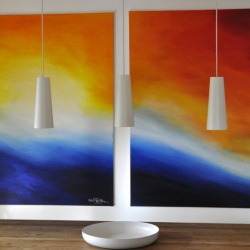 WAITING FOR YOU ON PRISTINE SHORES II. triptych 2022. 380 x 150 x 2 cm