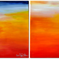 BY THE SEA. Diptych 2021. 50 x 30 cm