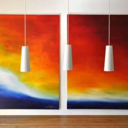 WAITING FOR YOU ON PRISTINE SHORES. triptych 2019. 380 x 150 cm