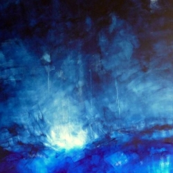 IN SCHLAFLOSEN NÄCHTEN RUFT DAS MEER. THE SEA IS CALLING IN NIGHTS WITHOUT SLEEP. 150 x 120 cm. oil/acrylic on canvas