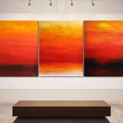 FROM THE FIRST LIGHT TO THE VERY LAST LIGHT. triptych 2017. 380 x 150 cm