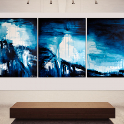 ON THE BANKS OF THE HUDSON. triptych 2022. 400 x 150 x 2 cm