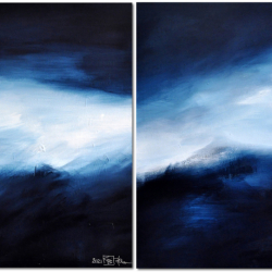 FLANDERS FIELDS IN EARLY WINTER. diptych 2021. complete dimension 80 x 130 cm