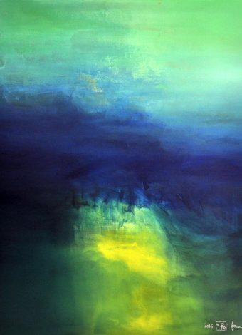 IN THE DARKNESS BEFORE THE DAWN LEAVE A LIGHT ON. 2016. 100x81 cm / 39.4 x31.9 in. oil and acrylic on canvas