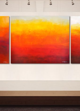 THE GENTLE ABSTRACTION OF LIGHT. triptych 2016. 370x120 cm / 145.7 × 47.2 in. oil and acrylic on canvas
