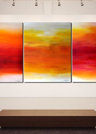 THE FAITHFUL AND THE FALLEN. triptych 2018. 380x150 cm / 149,6x59,1 in. oil and acrylic on canvas