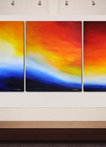 WAITING FOR YOU ON PRISTINE SHORES II. triptych 2021. 380x150 cm / 149,6x59,1 in. oil and acrylic on canvas