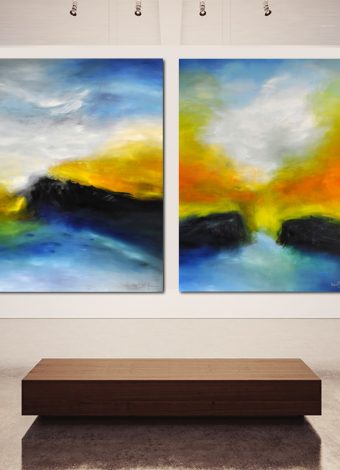 THE SEA AND THE COAST. diptych 2022. 250x150 cm / 98.4 × 59.1 in. oil and acrylic on canvas