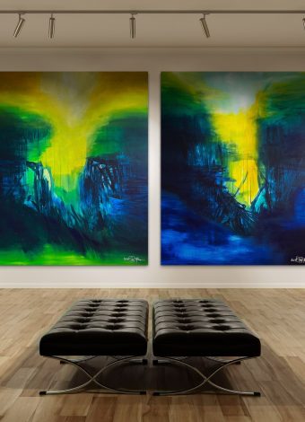 LOVE, HOPE AND THE BITTERSWEET RAIN. diptych 2024. 260x150 cm / 102,4x59,1 in. oil and acrylic on canvas