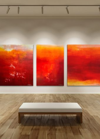 THE DAY LIGHT WAS MADE. triptych 2026. 310x120 cm / 122x47.2 in. acrylic and oil on canvas