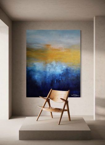 OCEAN AND MEMORIES IN THE MORNING LIGHT. 2023. 150x120 cm / 59,1x47,2 in. oil and acrylic on canvas