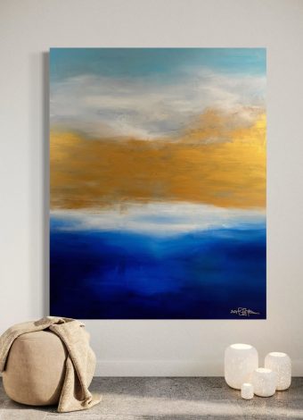 THE GOLDEN SKIES ABOVE. 2023. 150x120 cm / 59.1x47.2 in. oil and acrylic on canvas