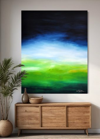 BEFORE SUNSET AT COOPER'S BEACH II. 2021. 150x120 cm / 59.1x47.2 in. oil and acrylic on canvas