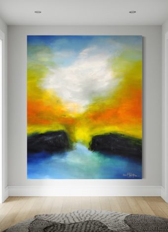 BEFORE TWILIGHT KISSES THE SHORELINE. 2022. 150x120 cm / 59,1x47,2 in. oil and acrylic on canvas