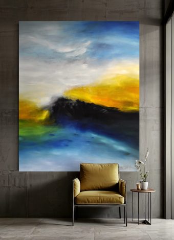 WE ARE LIKE ISLANDS IN THE SEA. 2022. 150x120 cm / 59,1x47,2 in. oil and acrylic on canvas