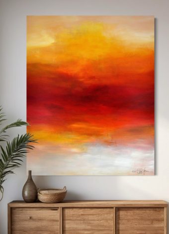 AS IF THE MORNING SUN ENLIGHTENS THE SEA. 2018. 150x120 cm / 59,1x47,2 in. oil and acrylic on canvas