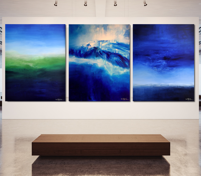 IT IS ALWAYS DARKEST BEFORE THE DAWN. large-scale triptych 2018. oil and acrylic on canvas. 390 x 150 cm. 153.5 x 59.1 in.