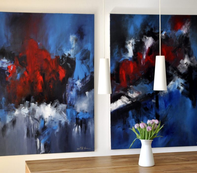 LOVE AND POISON. large-scale diptych 2010. oil and acrylic on canvas. 250 x 150 cm. 98.4 x 59.1 in.