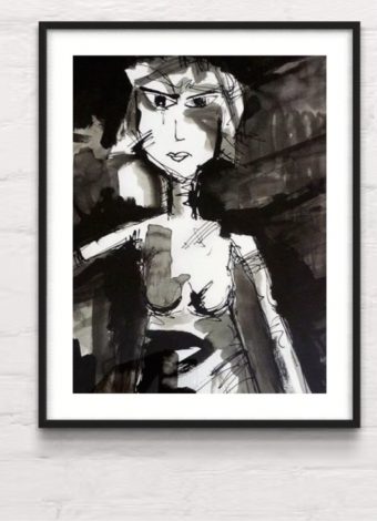 TATJANA. 2010. ink and ink pencil on handmade paper. 50 x 40 cm / 19.7 × 15.7 in