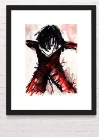 RED AS SNOW. 2008. acrylic, ink and graphite on paper. 40 x 32 cm / 15.7 × 12.6 in