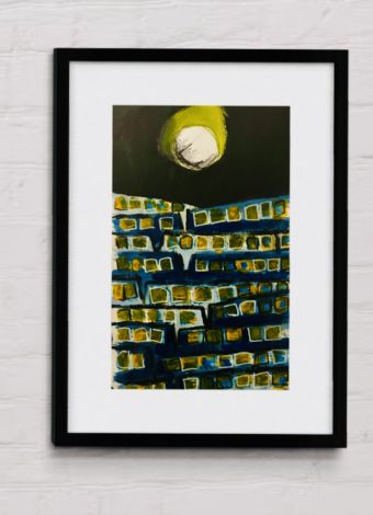 MOON AND LOVE. 2010. 42x30 cm/ 16.5x11.8 in. acrylic, ink, graphite and charcoal on heavy handmade paper