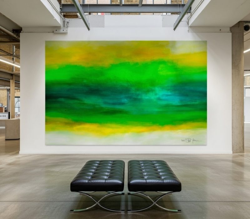 OF LOVE AND HOPE AT THE END OF SUMMER. 2018. acrylic and oil on canvas. large-scale commission work (City Of London). 350 x 210 cm. 138 x 85 in.