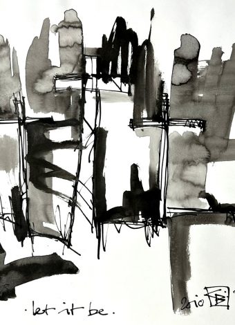 LET IT BE. 2010. 42x30 cm/ 16.5x11.8 in. ink, graphite and charcoal on heavy handmade paper