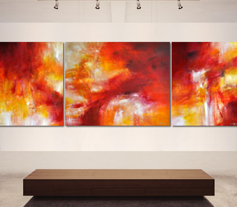 JUDITH AND HOLOFERNES. large-scale triptych 2014. oil and acrylic on canvas. 370 x 120 cm. 145.7 x 47.2 in.