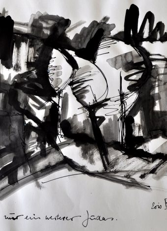 YOU TOO, JUST ANOTHER JUDAS. 2010. 42x30 cm/ 16.5x11.8 in. ink, graphite and charcoal on heavy handmade paper