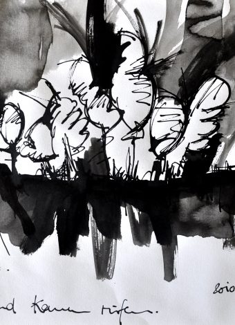 NO ONE CAN CRY OUT. 2010. 42x30 cm/ 16.5x11.8 in. ink, graphite and charcoal on heavy handmade paper