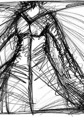 HER GHOST. graphite on handmade paper. 32 x 24 cm