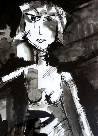 TATJANA. 2010. ink and ink pencil on handmade paper. 50 x 40 cm